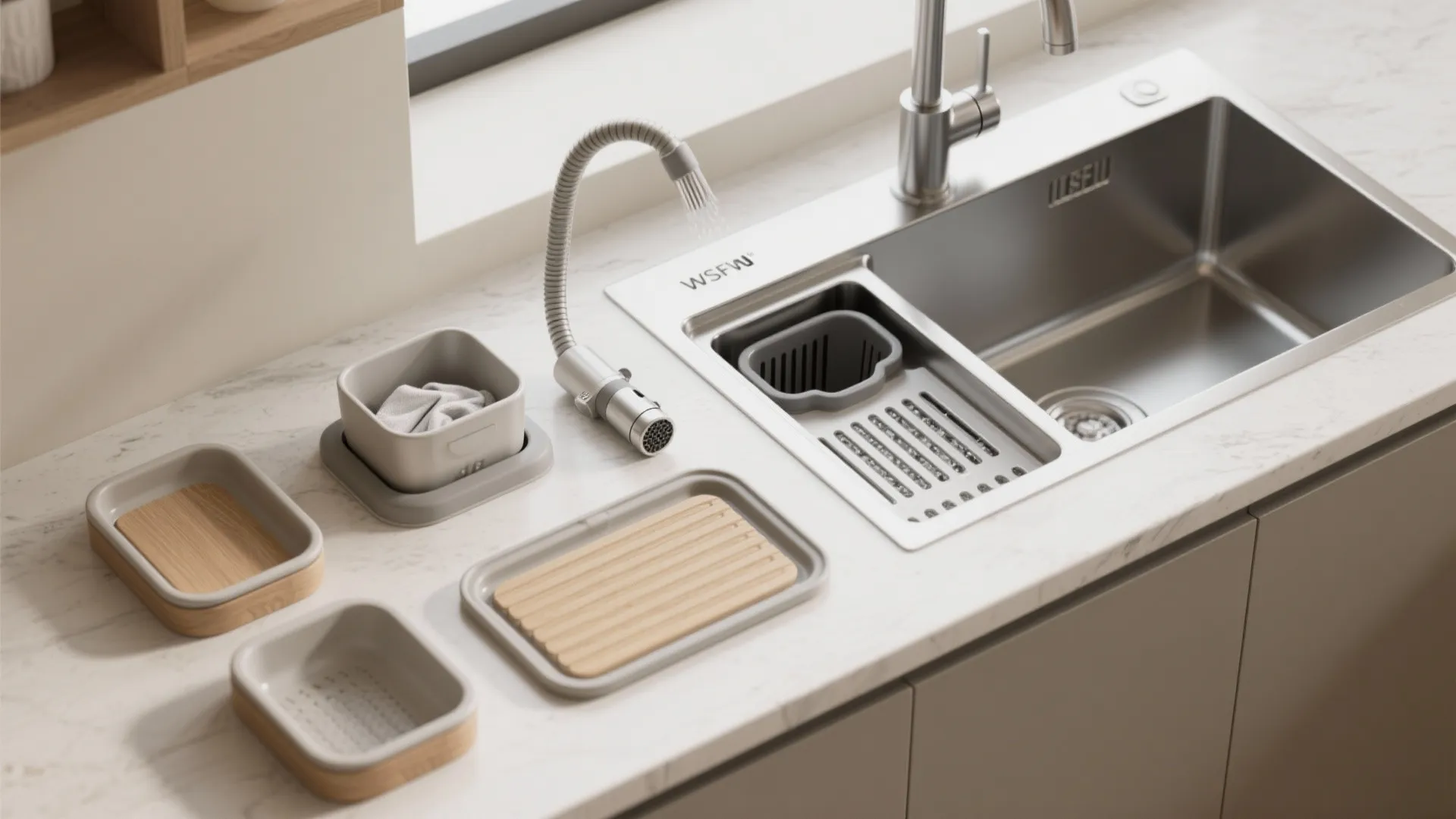 5. Multi-use sink with utility accessories