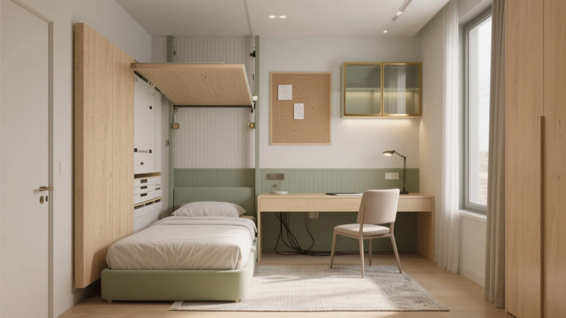 Multi-use second bedroom: study + guest + hobby