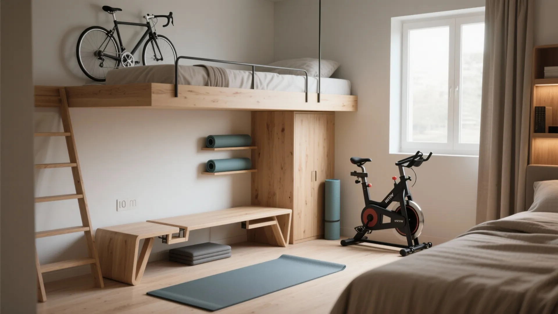 3. Multi-use bench that folds or stores