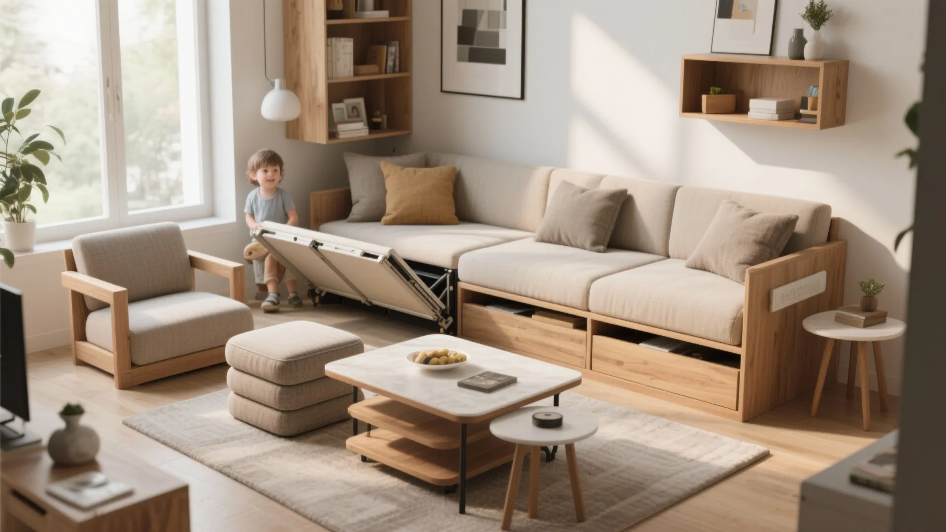 2. Fold-away and multi-use pieces