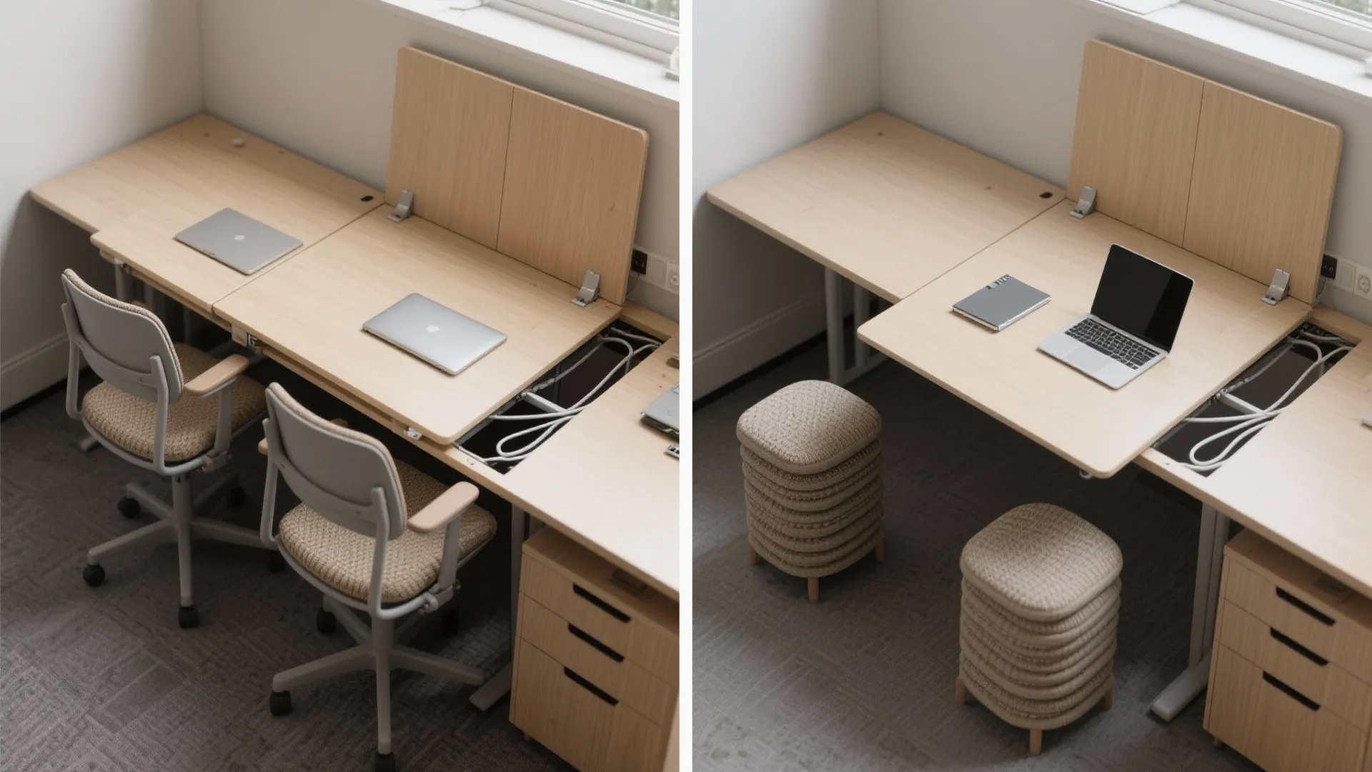 2. A multi-use desk that adapts