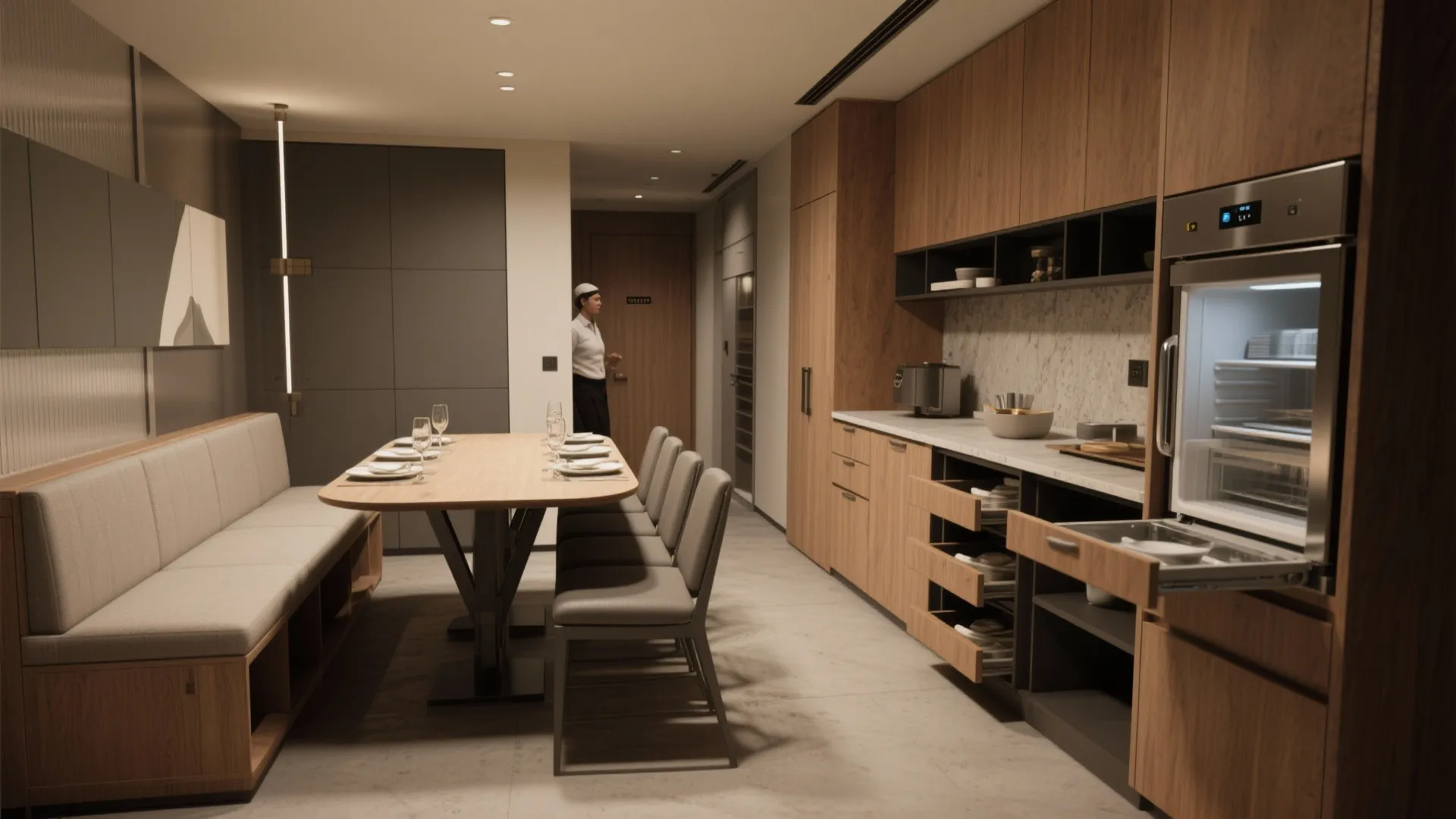 5. Multi-purpose furniture and hidden service zones