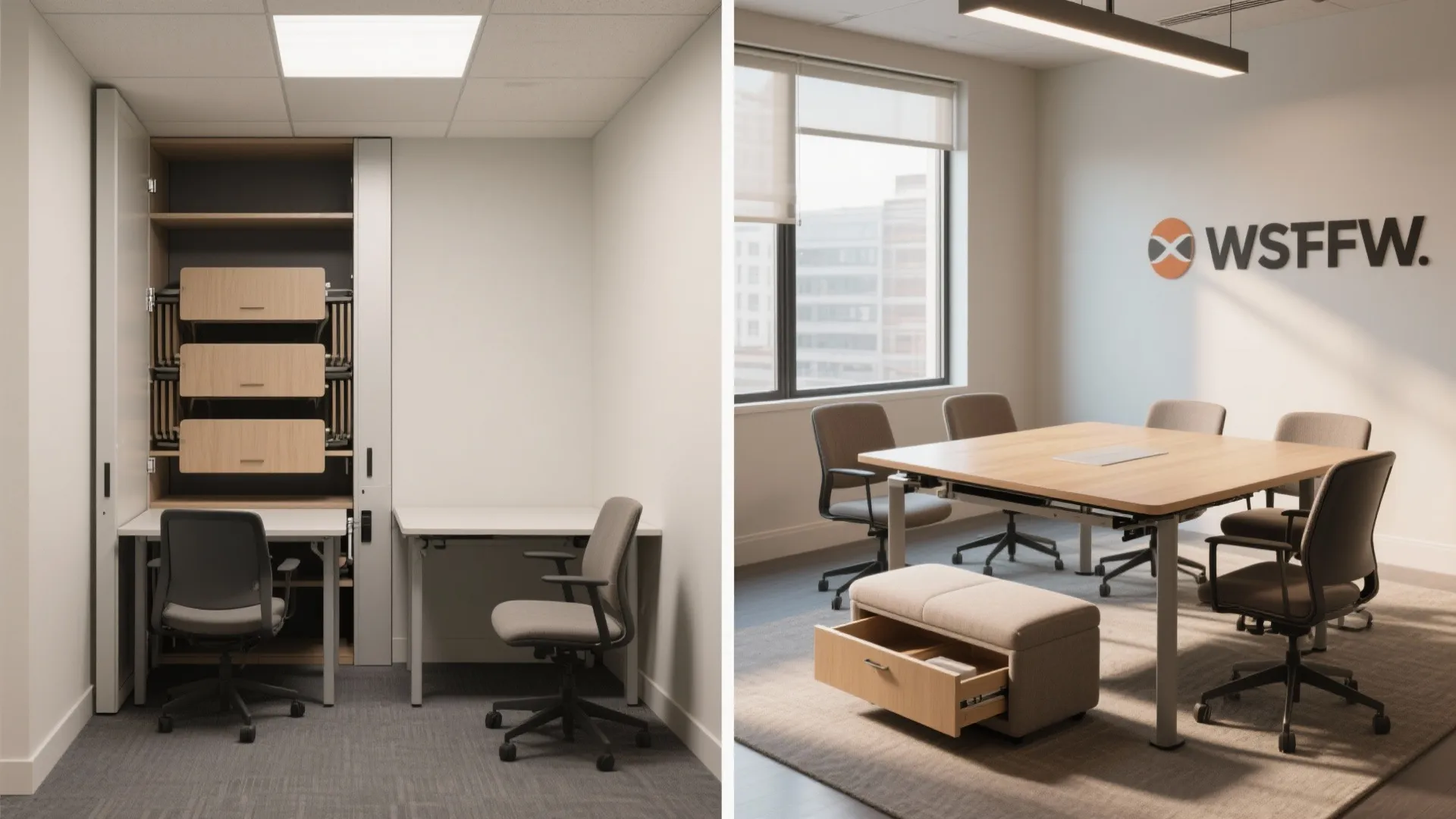 4. Multi-use furniture that looks professional