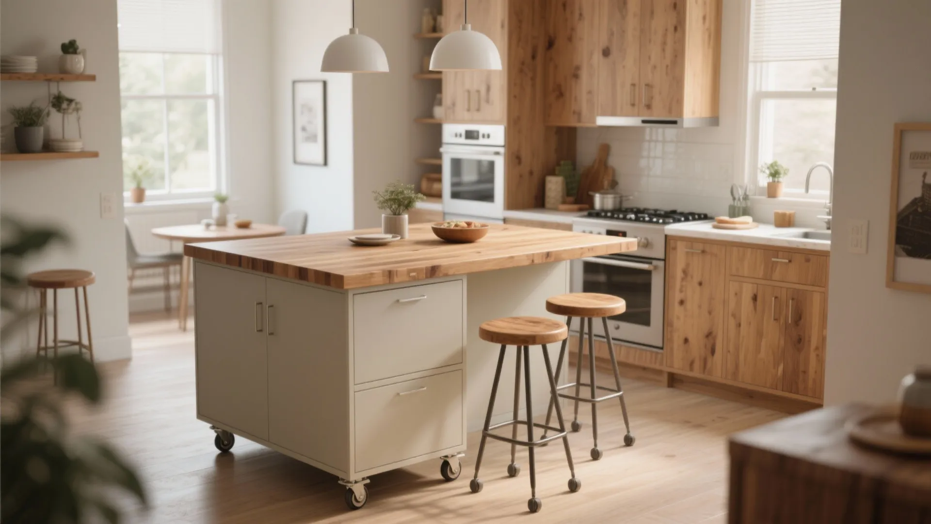 5. Multi-use island with seating