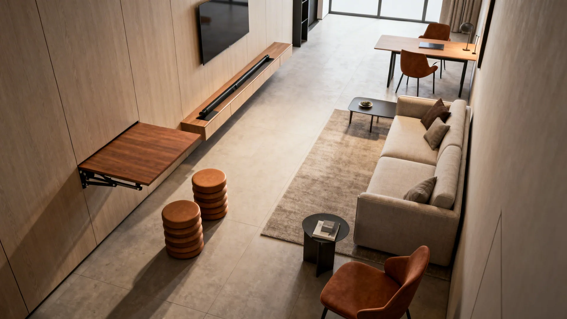 5. Create a multi-use layout with sliding or folding pieces