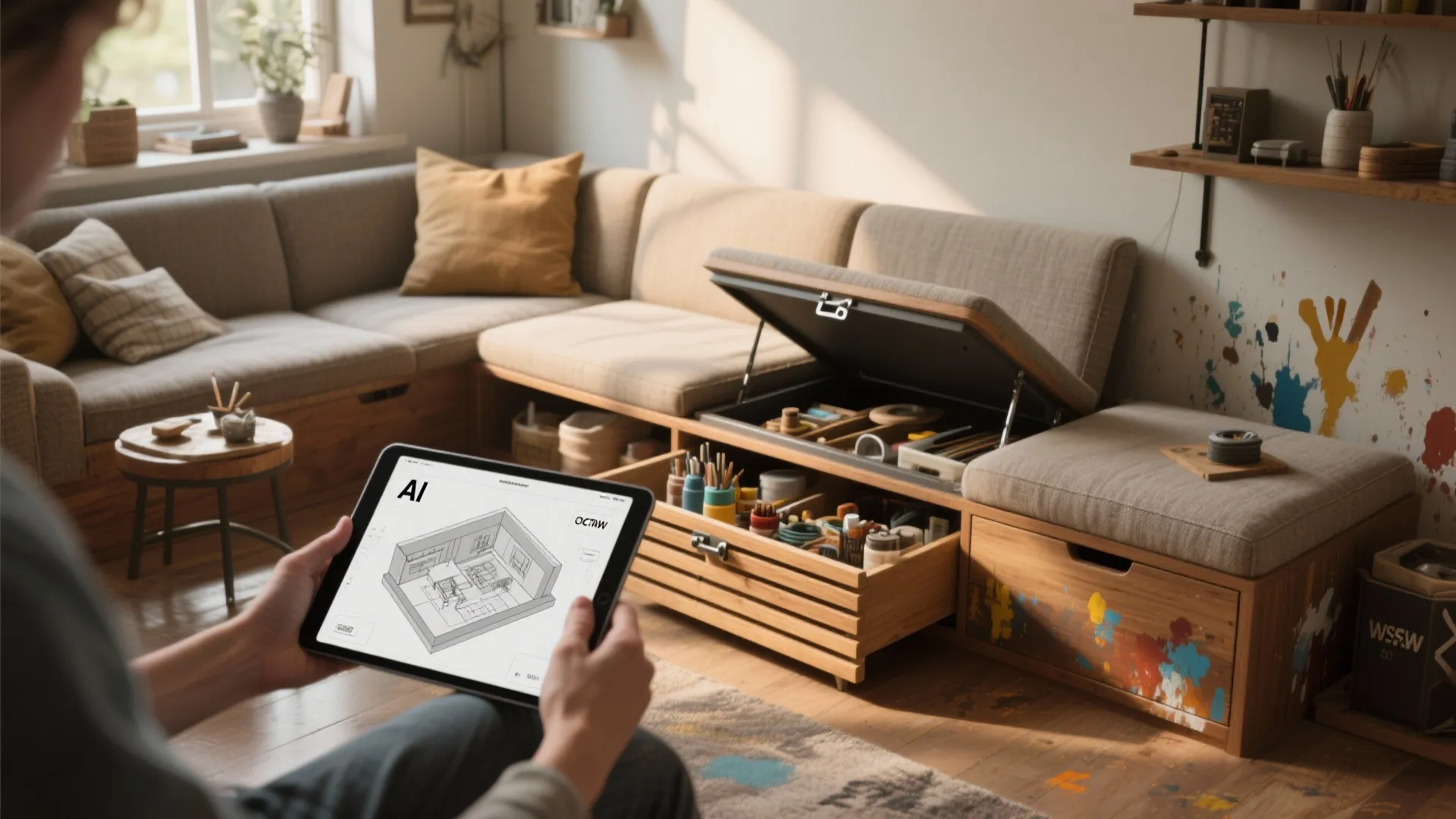 5. Multi-use seating and tech-assisted planning