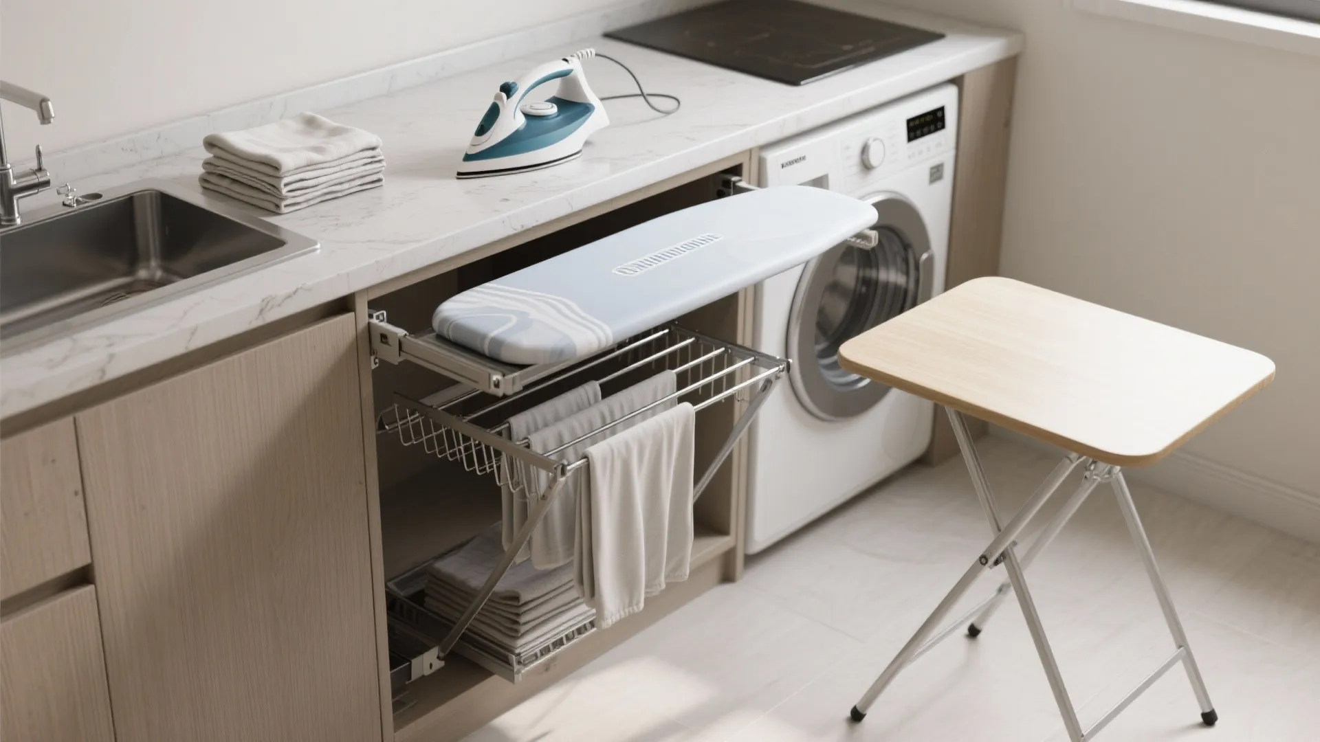 3. Multi-use surfaces and fold-down solutions