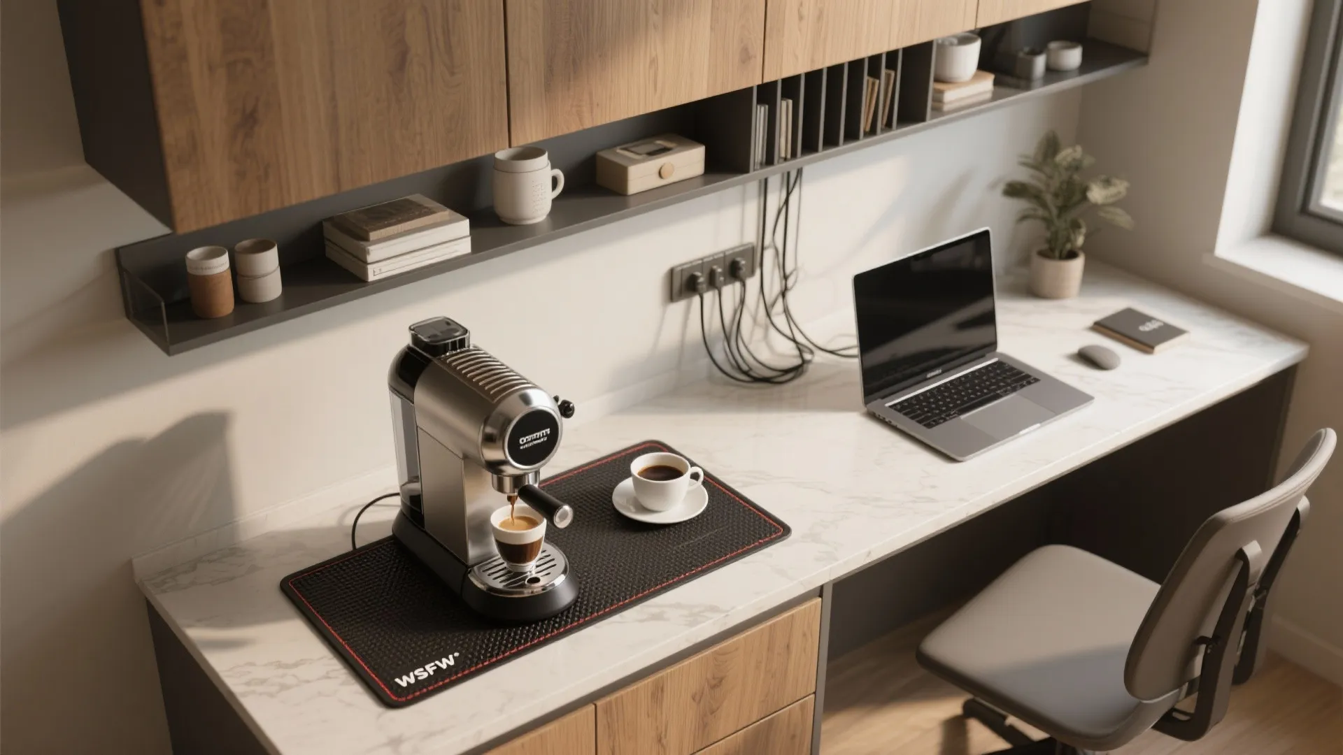 5. Multi-use countertop zone (office or kitchen hybrid)