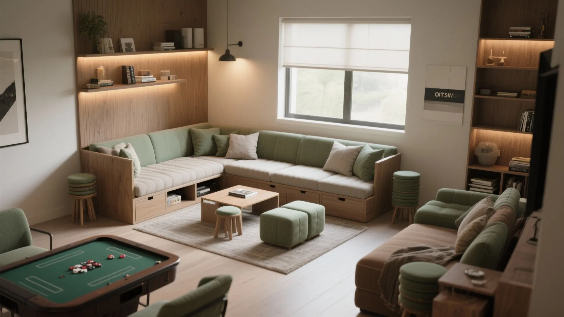 1. Zone it with multi‑use furniture