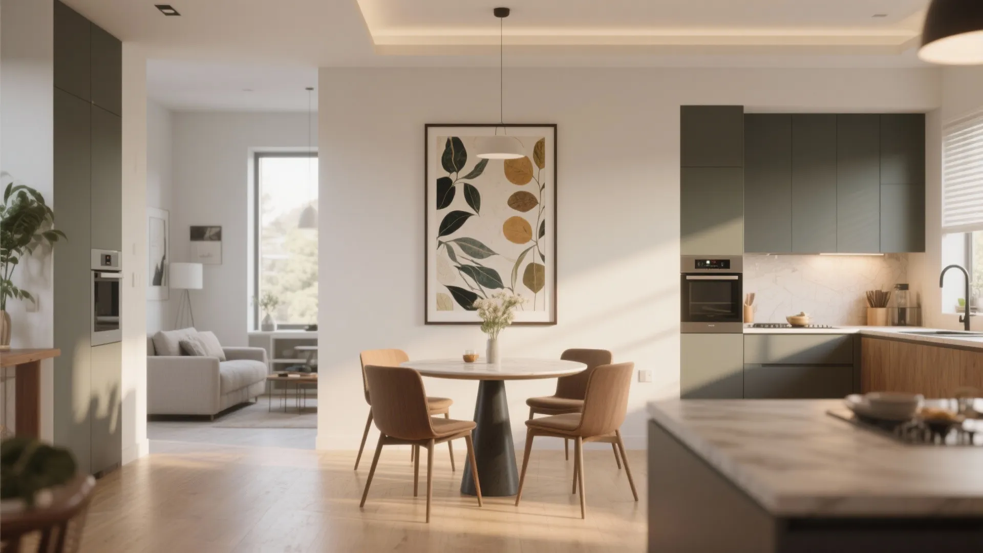 5. A mural or framed-paper accent to define the zone