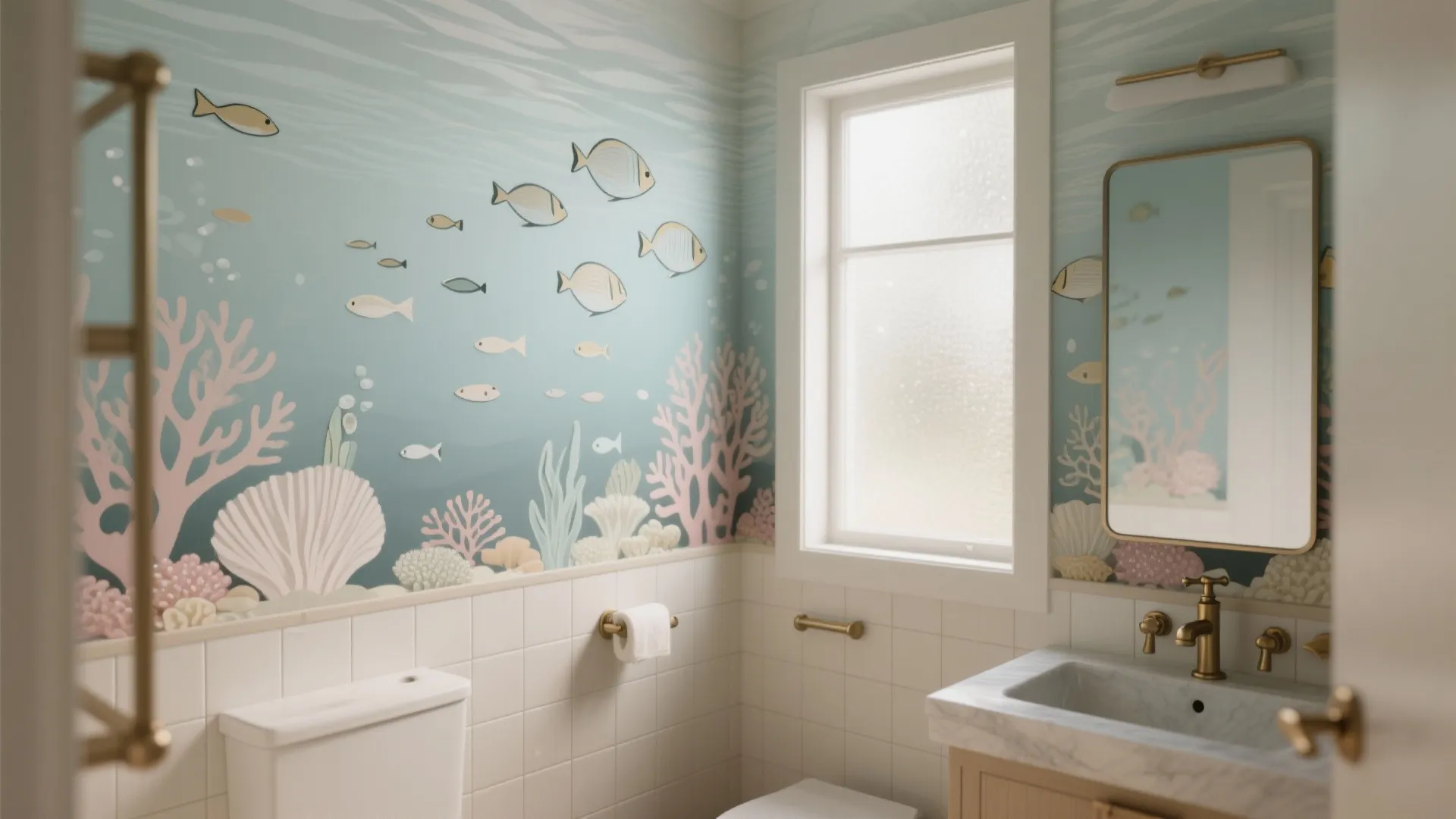 1. Subtle mural accent wall