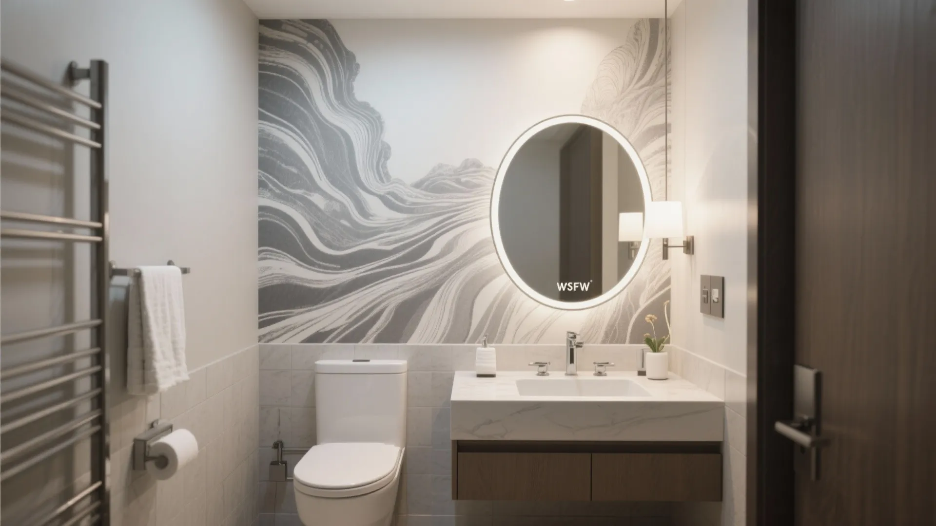 5. Bold mural accent on a single wall