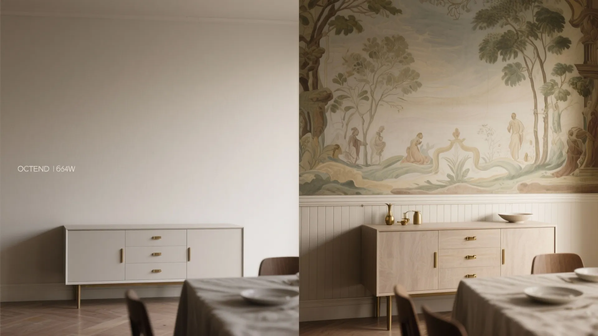 4. Statement backdrop: wainscot or painted mural