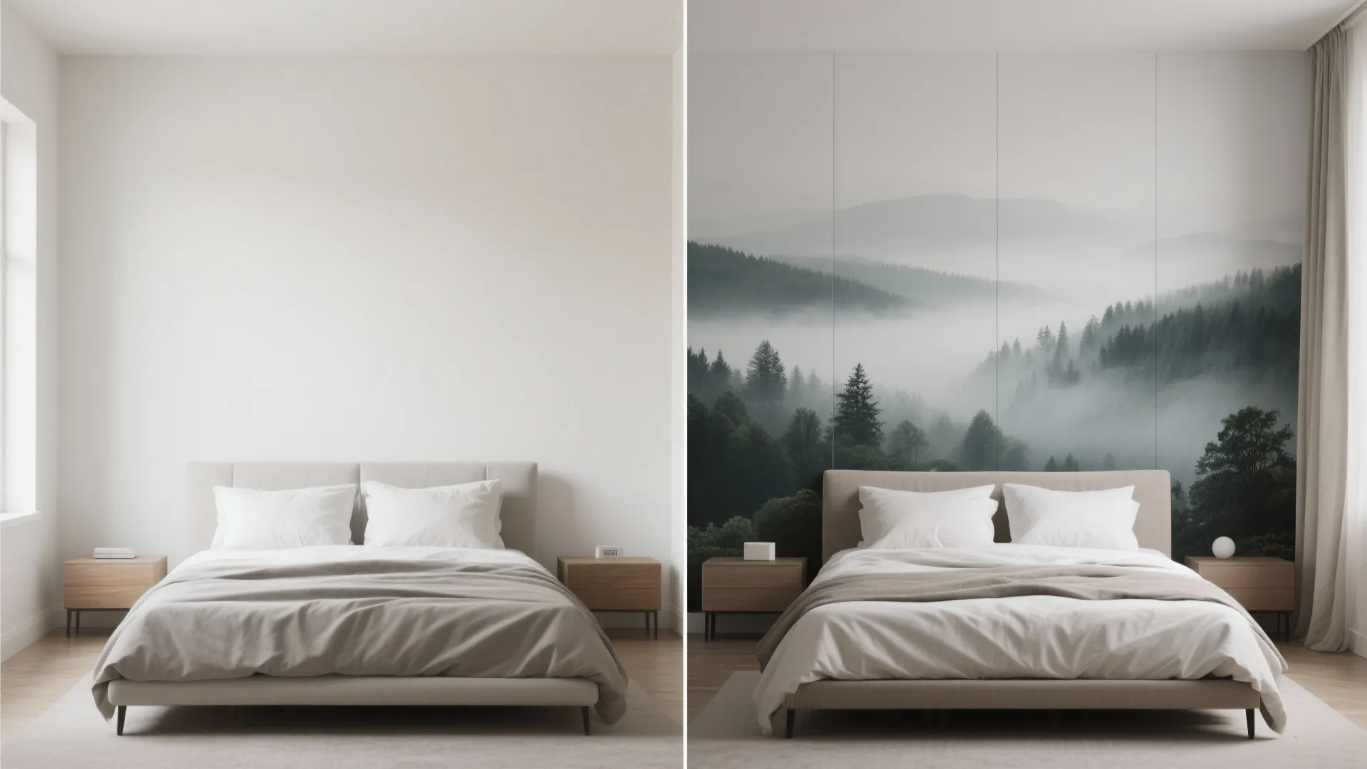 Oversized Peel-and-Stick Mural as an Accent Wall