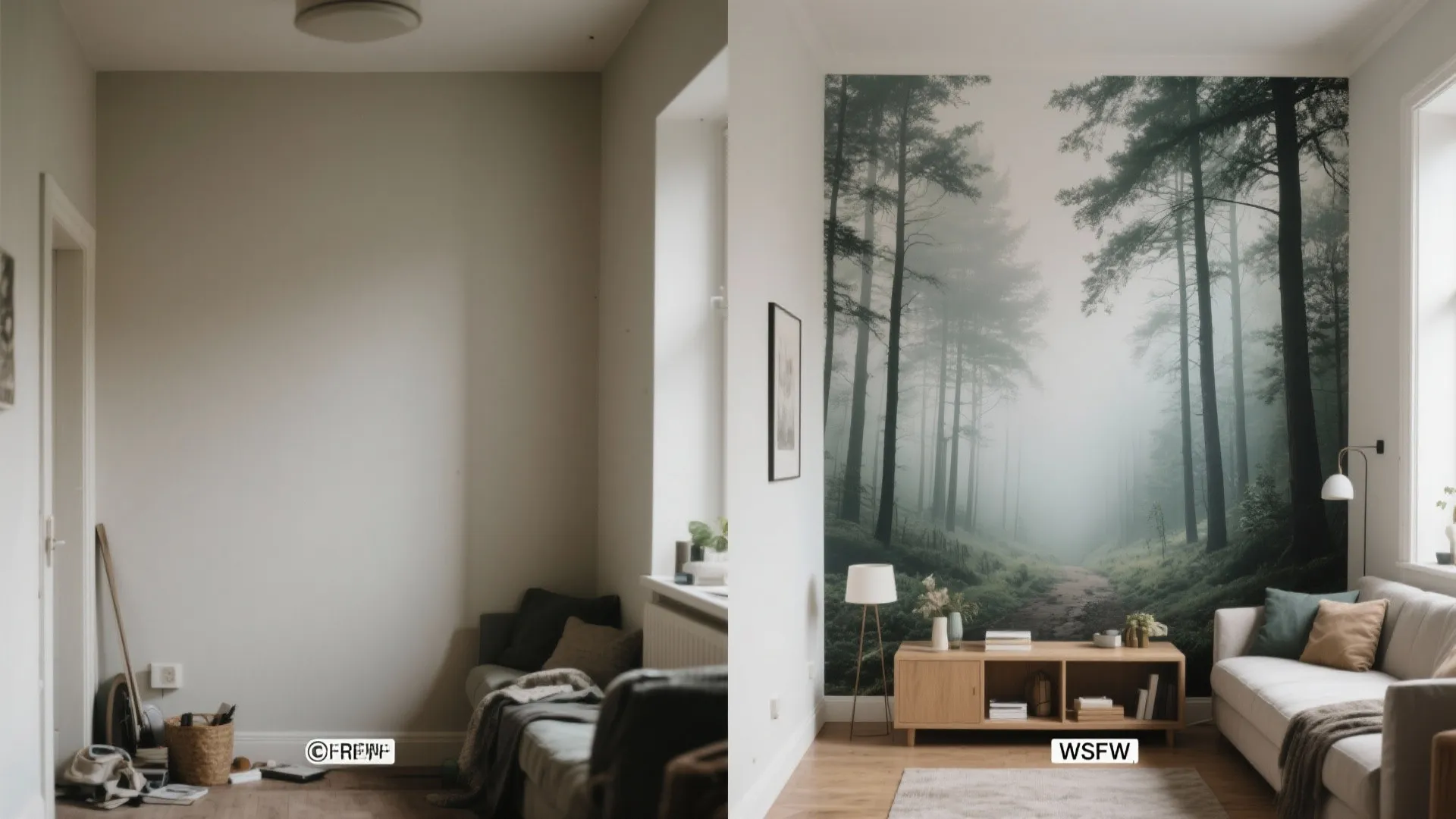 4) Panoramic Murals: One Bold Wall, Calm Elsewhere