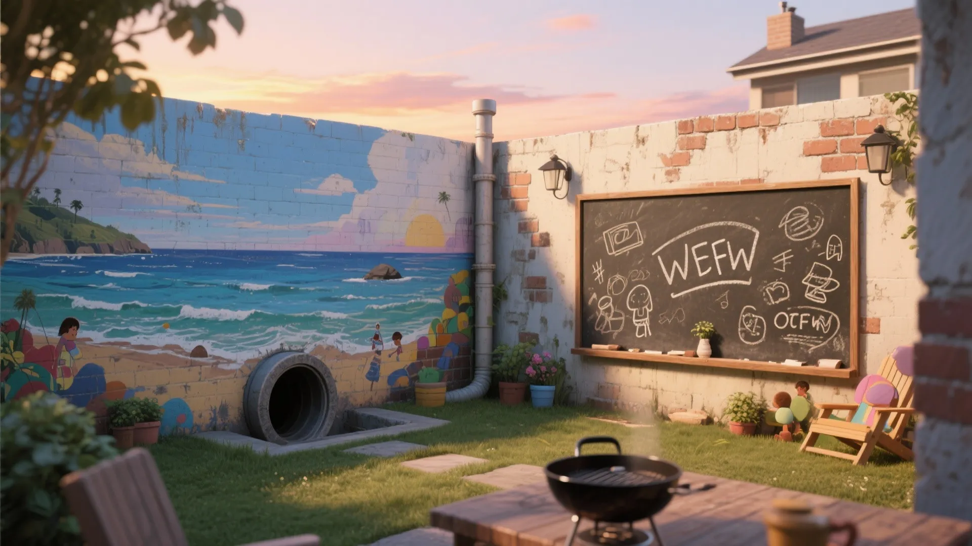 5. Mural or Chalkboard Section for Personality