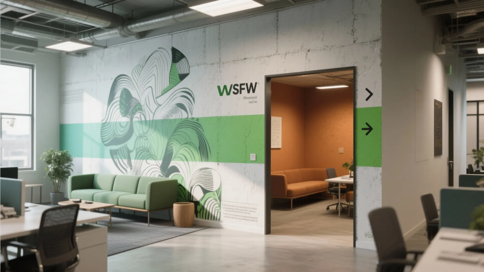 Mural or Color Zoning for Wayfinding