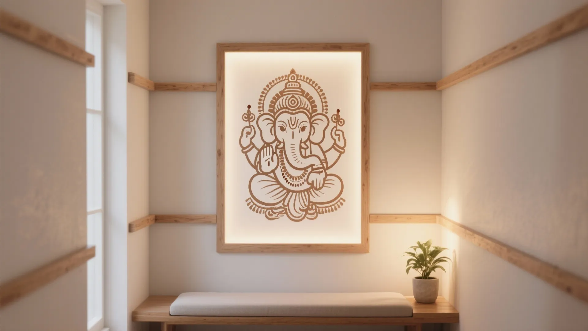 Mural or removable decals with a geometric frame