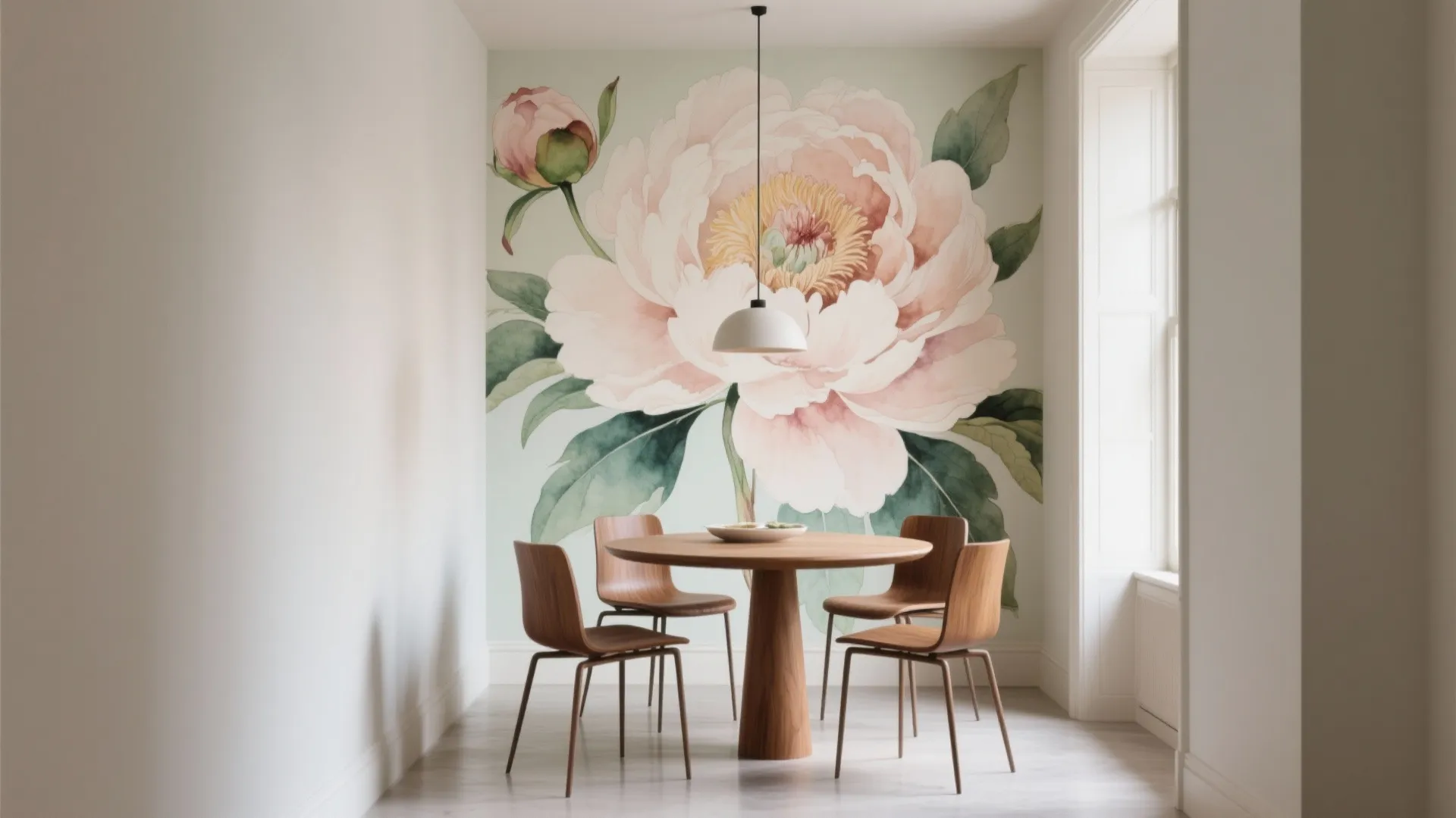 Oversized Botanical Mural for Depth