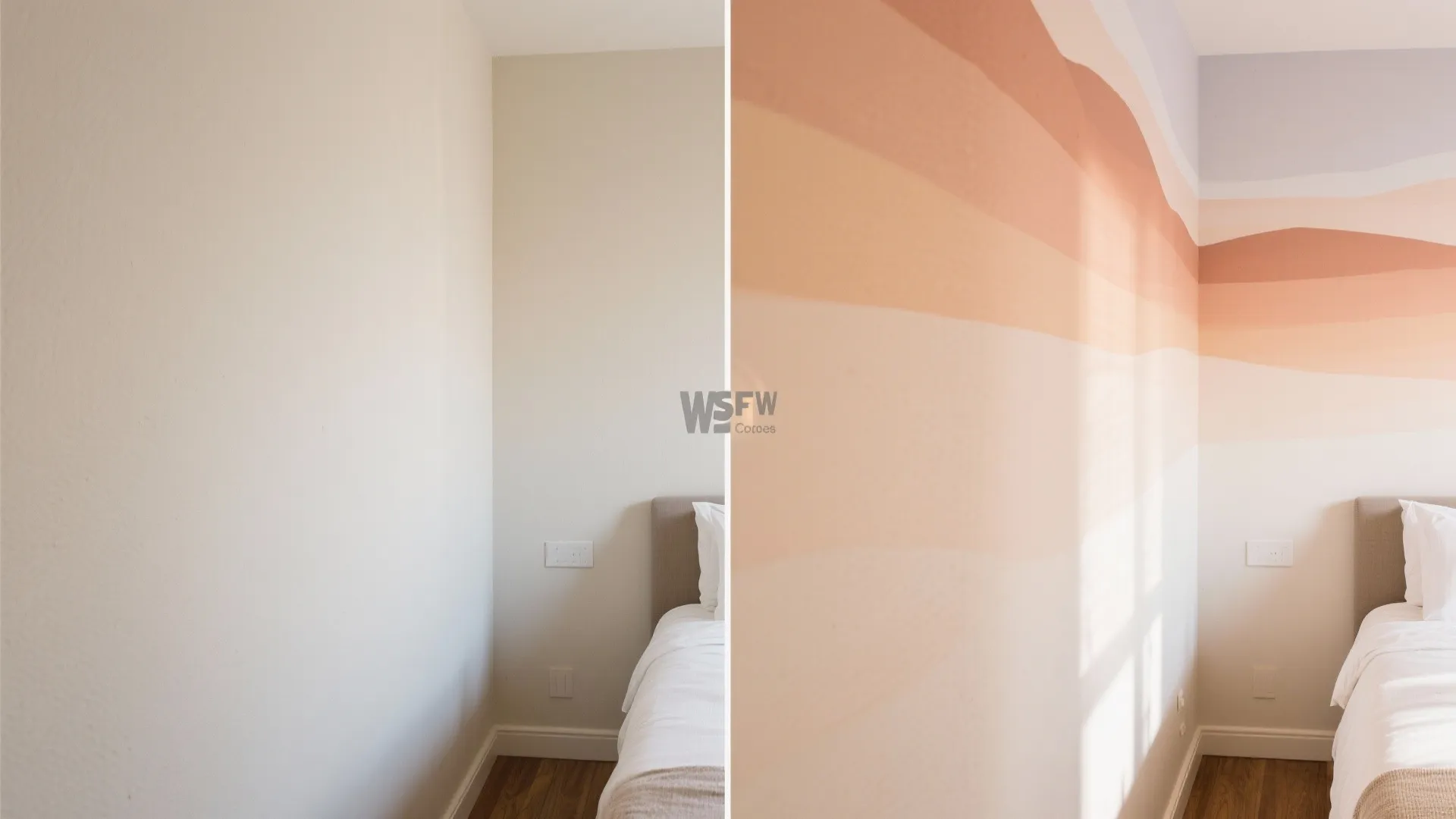 Panoramic peel-and-stick mural for depth
