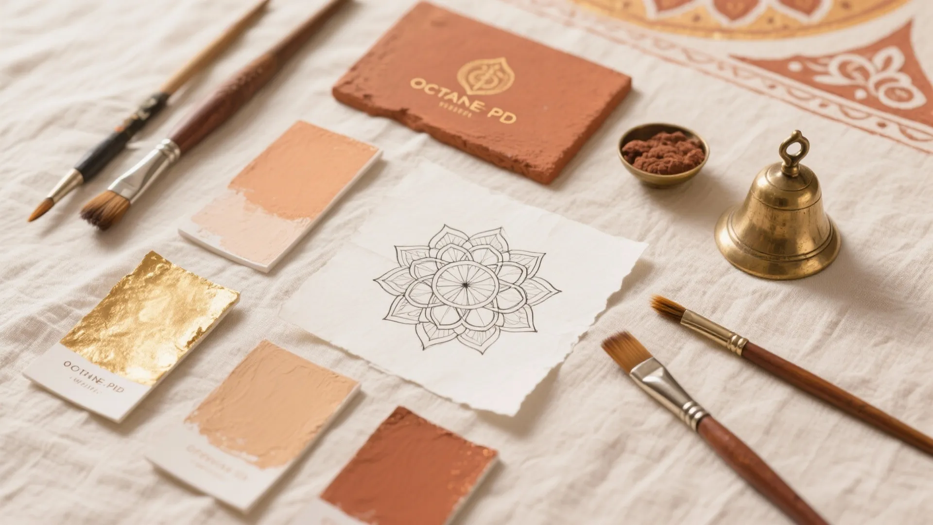 Hand-Painted Mural or Metallic Wash (Symbolic and Personal)