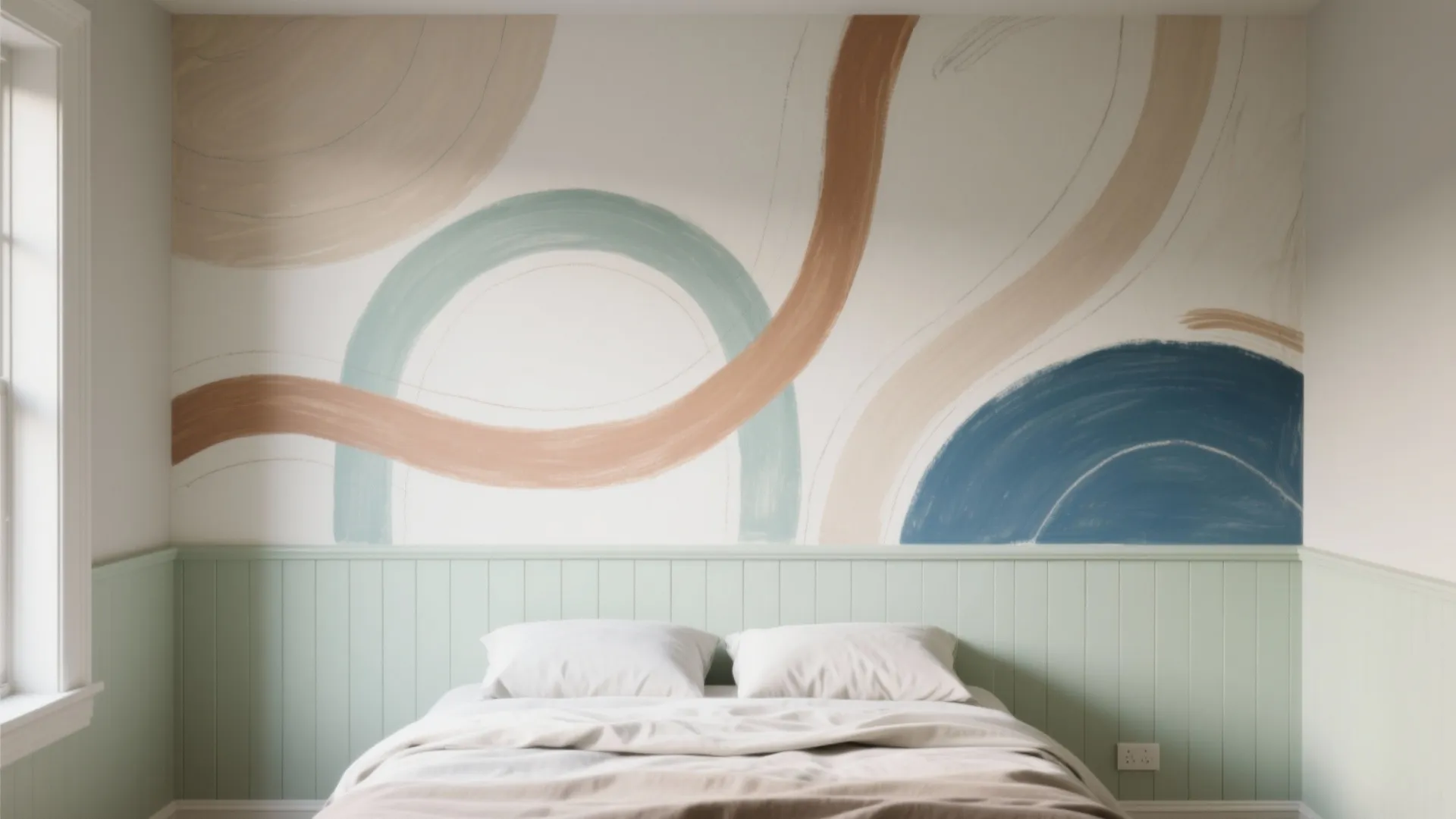 Hand-Painted Mural: Geometric or Organic Flow