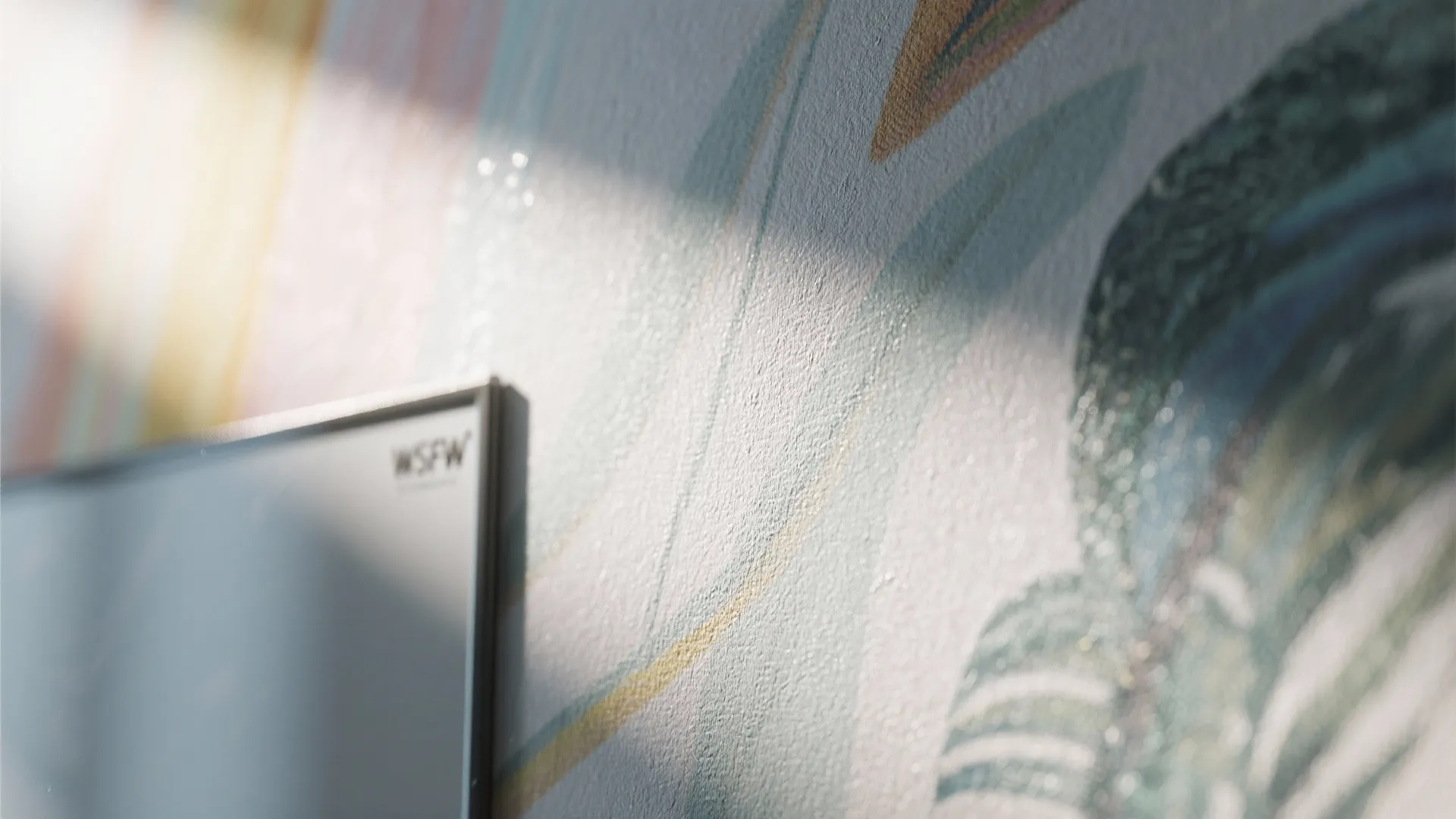 Bold Mural Walls with Protective Glaze Near Wet Zones