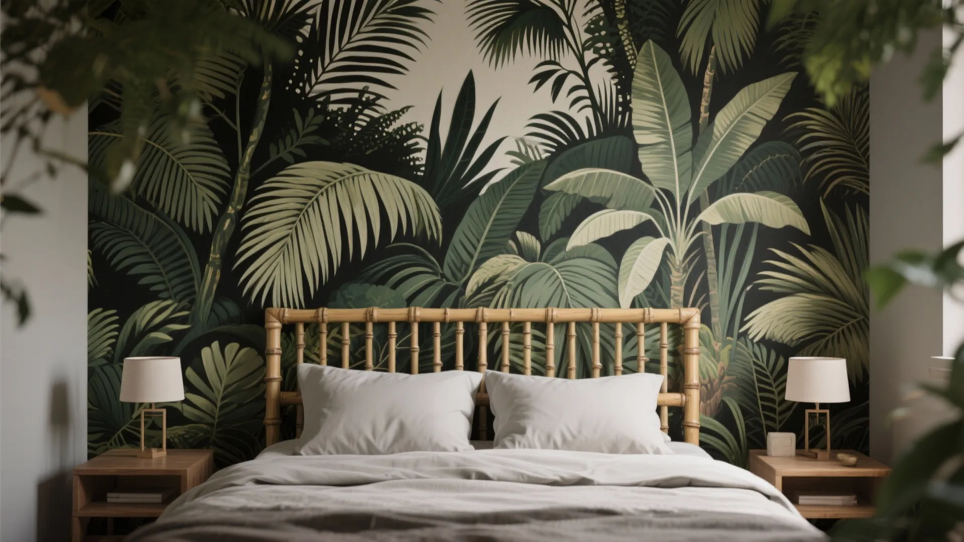 2. Statement Headboard with Tropical Mural