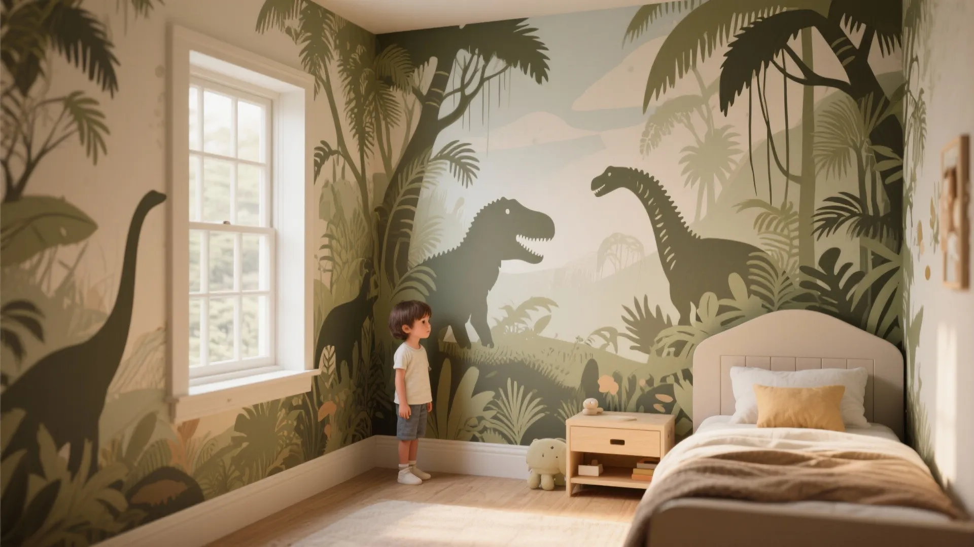 1. Mural wall as the room's headline