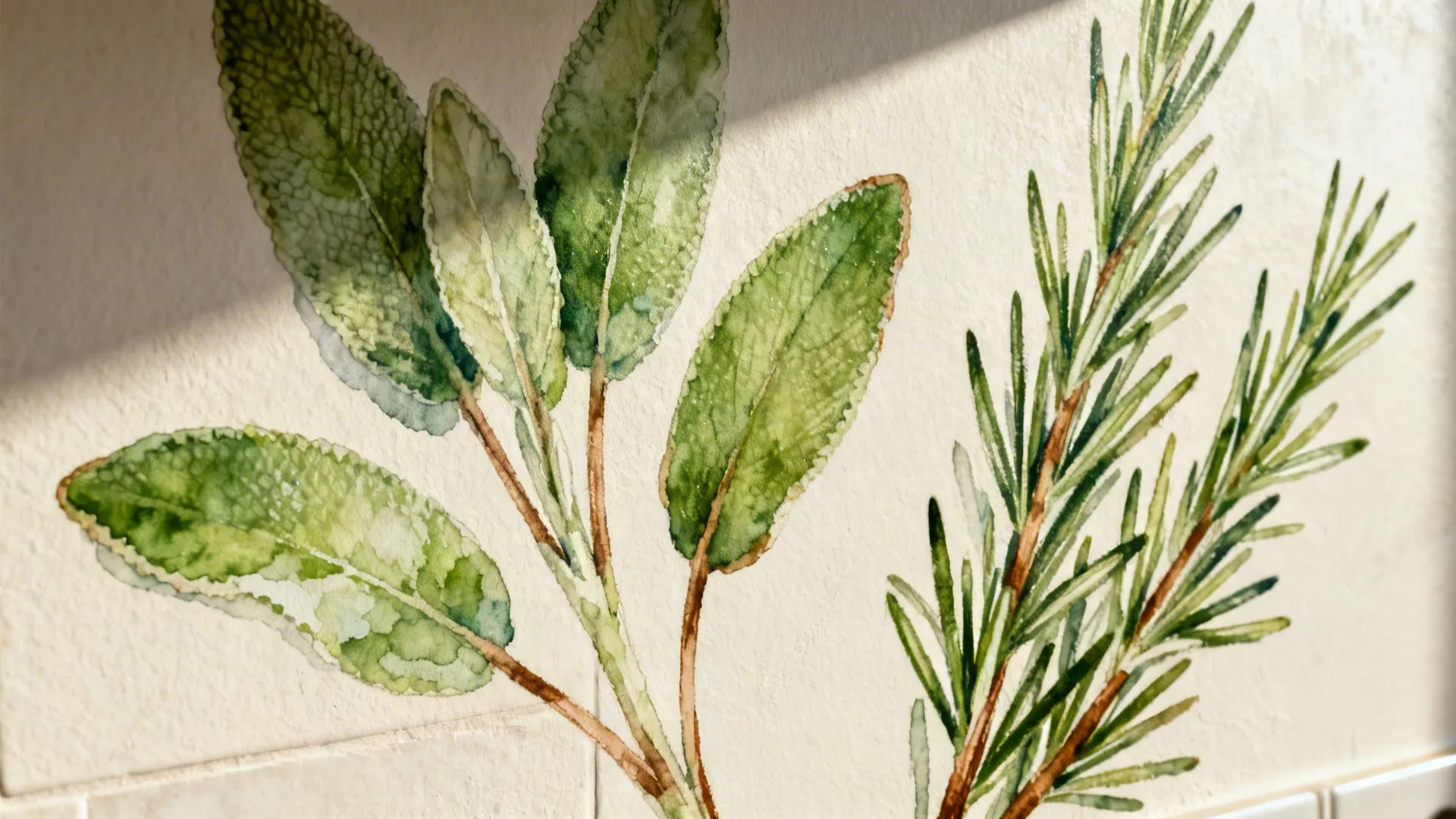 Freehand Botanical Mural as a Focal Wall