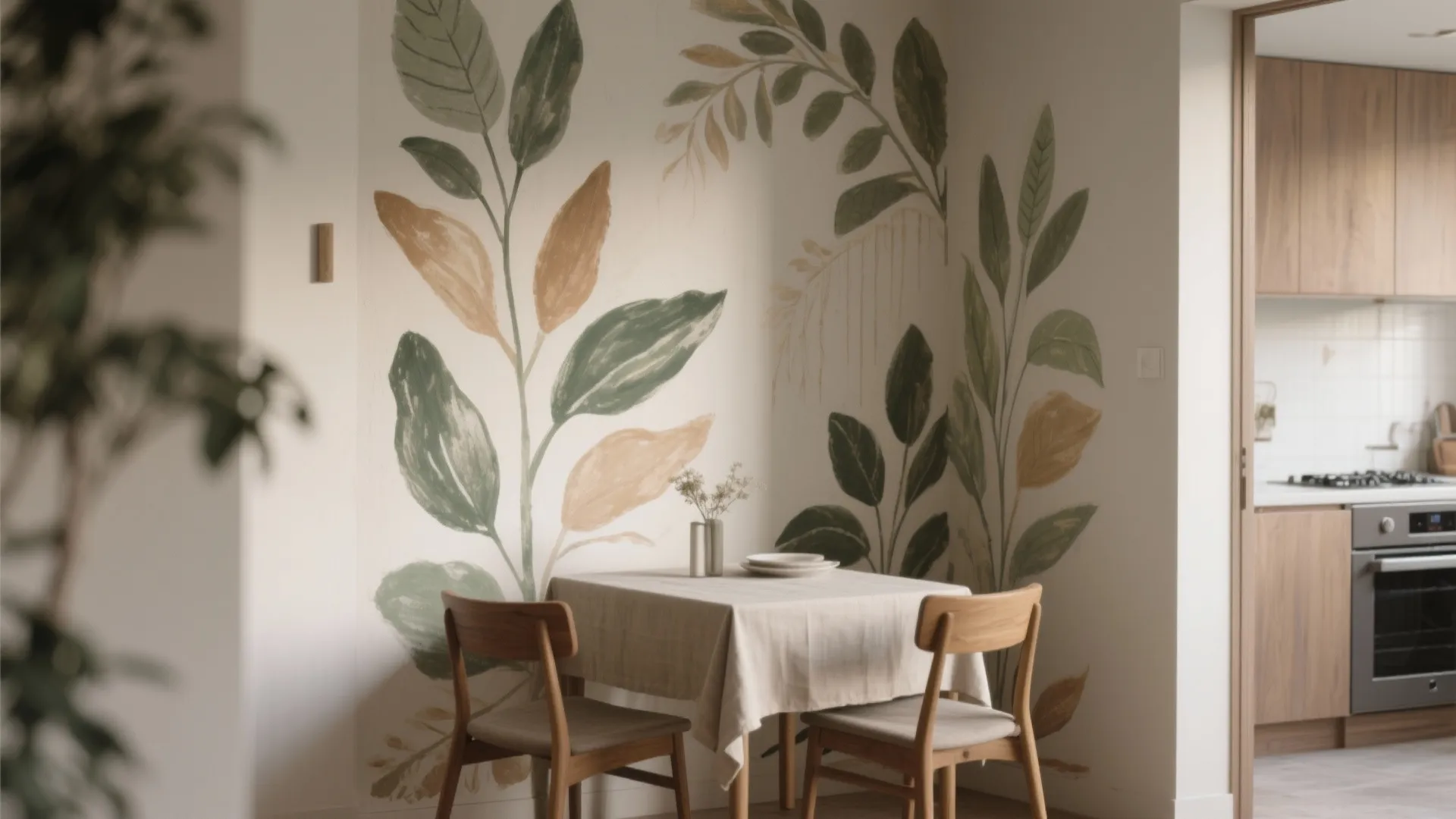 3. Soft mural or hand-painted motif for personality