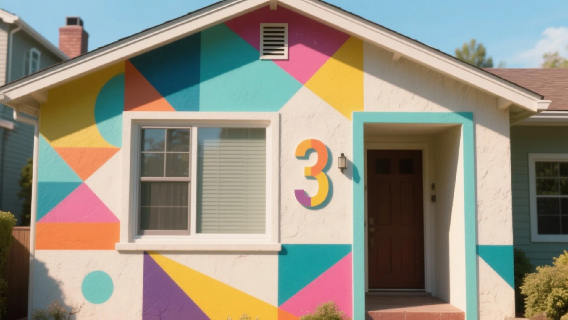 4. Integrated numbers in a mural or pattern