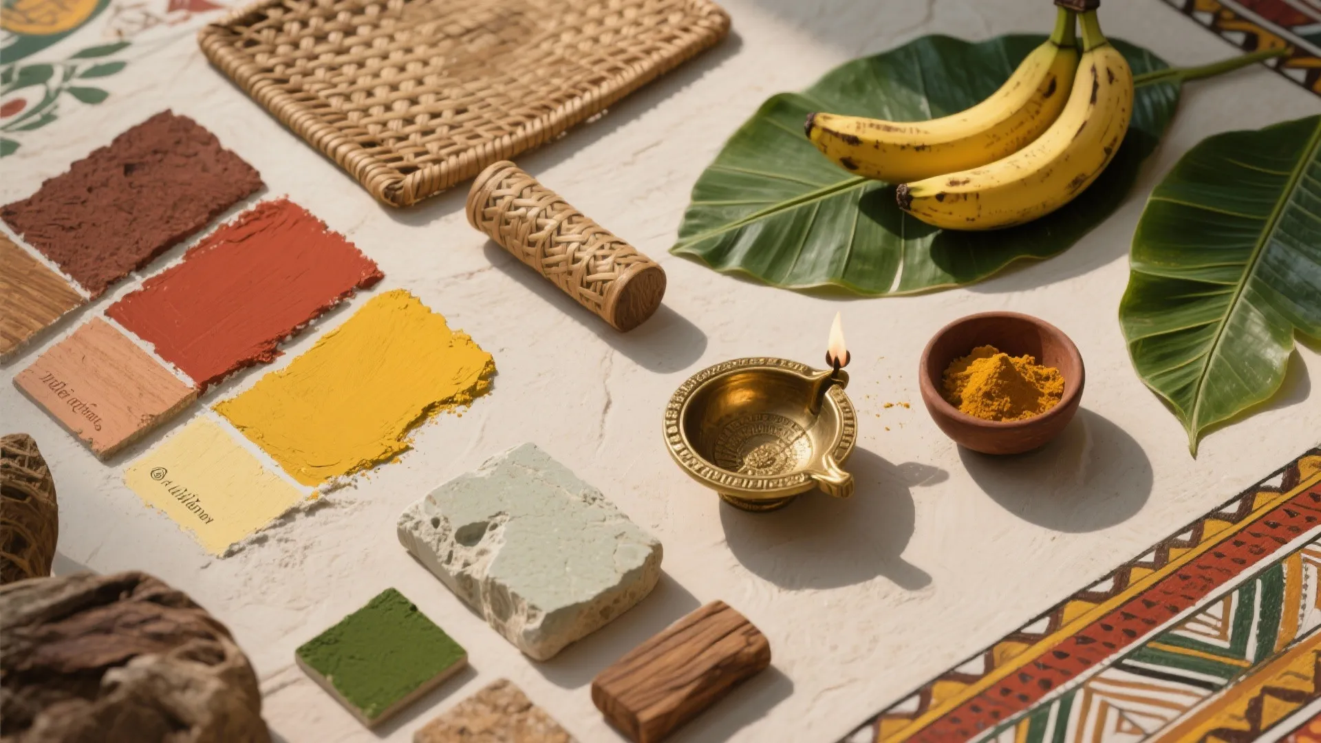Kerala Mural Palette and Natural Materials