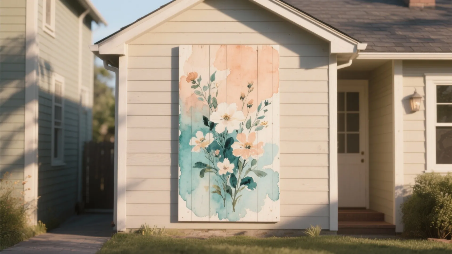 3. Accent watercolor mural panels