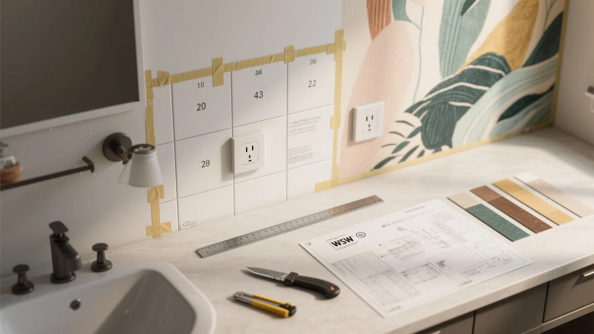 Bold Mural Walls as the Bathroom’s “Art Piece”