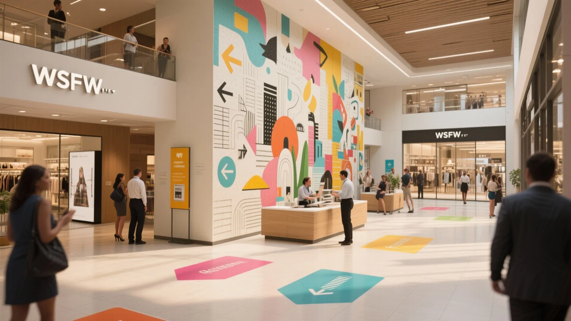 4. Feature murals and wayfinding color cues