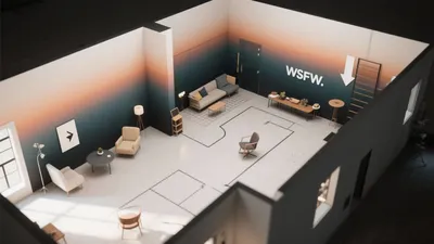 Modern Lounge Space with Gradient Walls