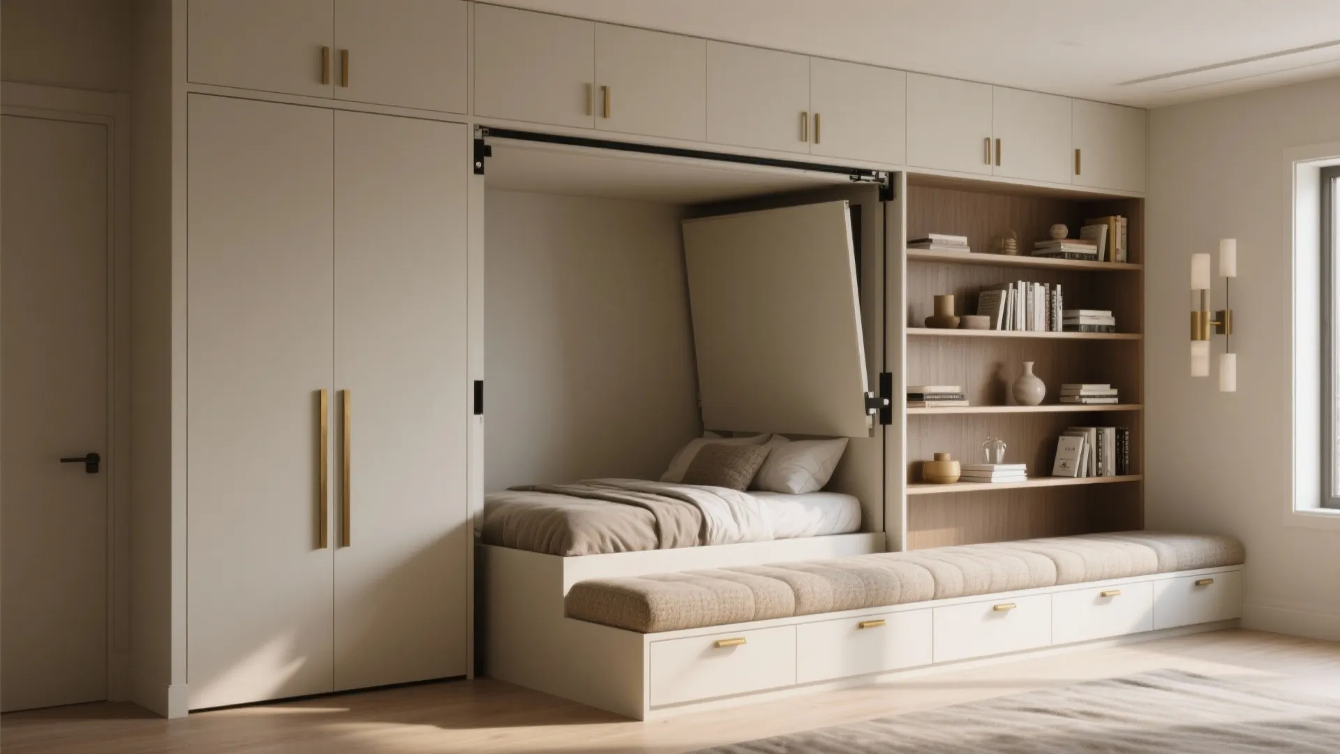 2. Murphy Bed with Built-ins