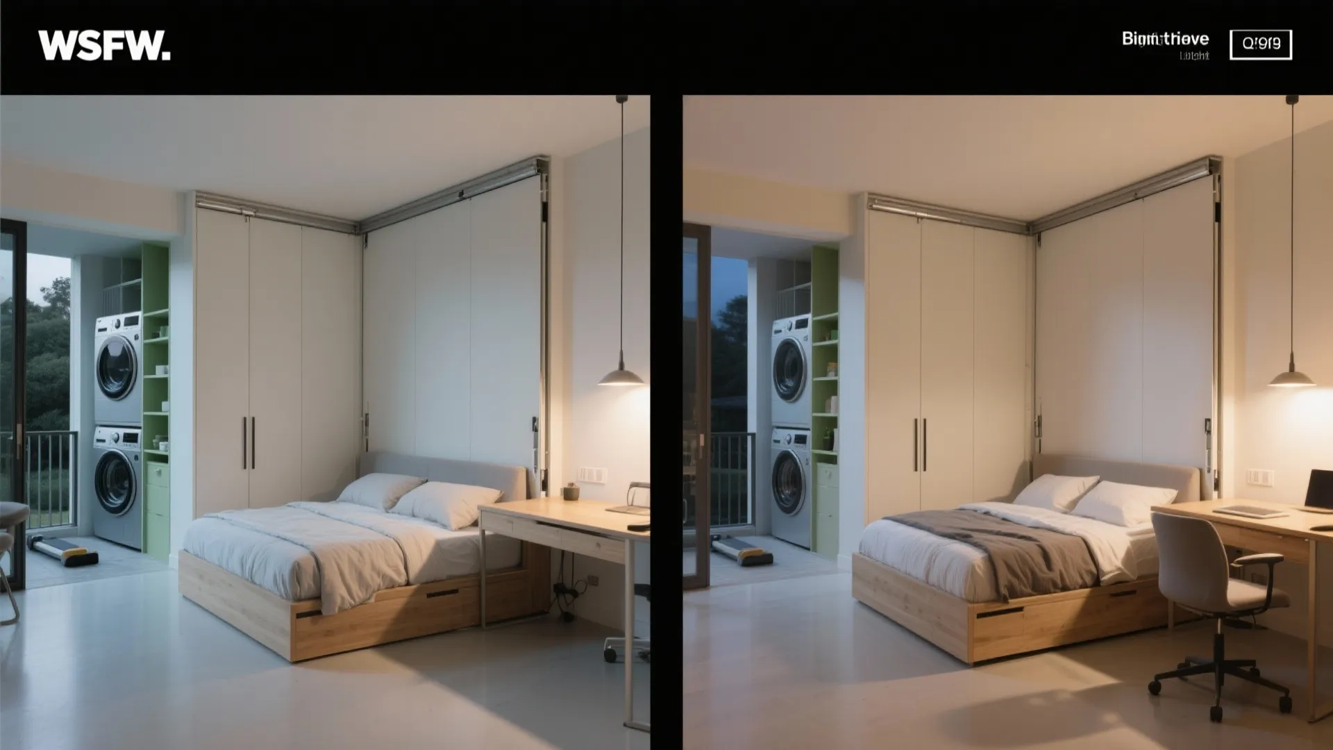 Multi-Functional Flex: Sliding Doors, Murphy Bed, and Balcony Utility