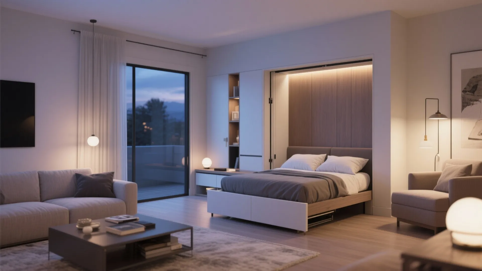 4. Murphy bed for guest-ready flexibility