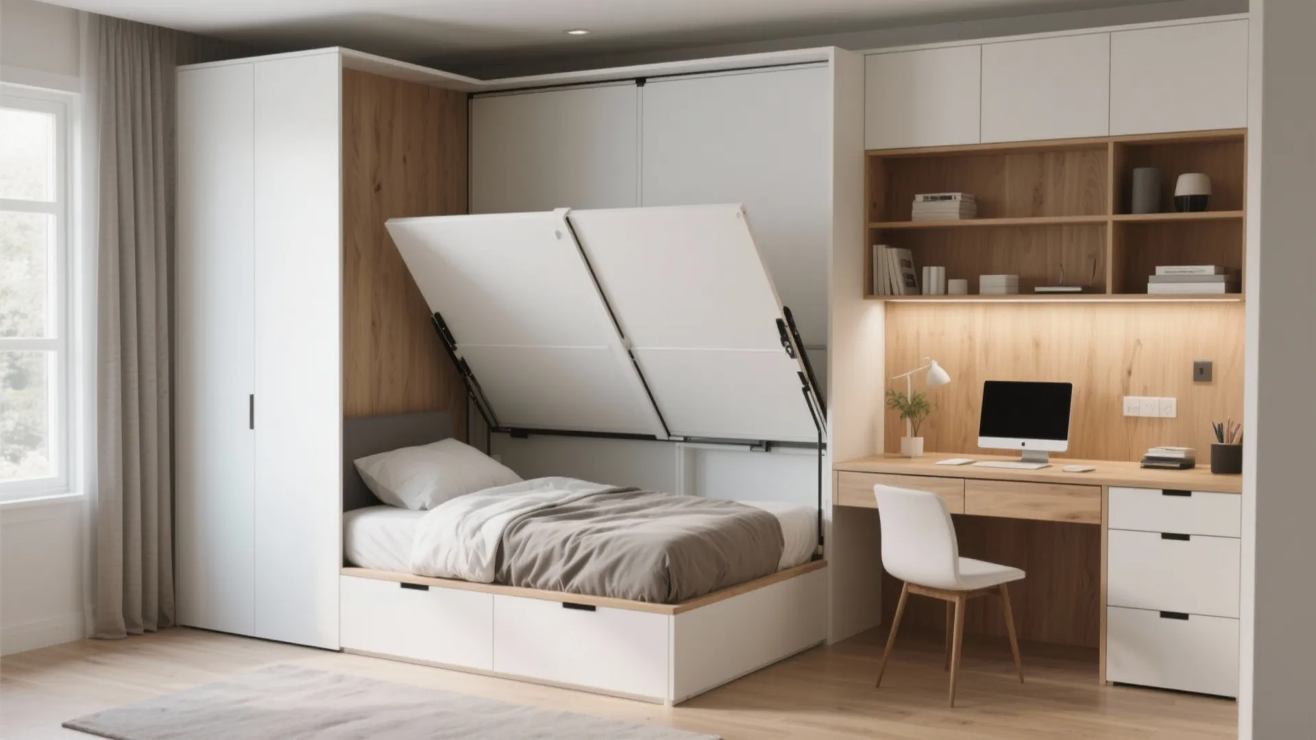 10. Murphy Bed + Desk Combo