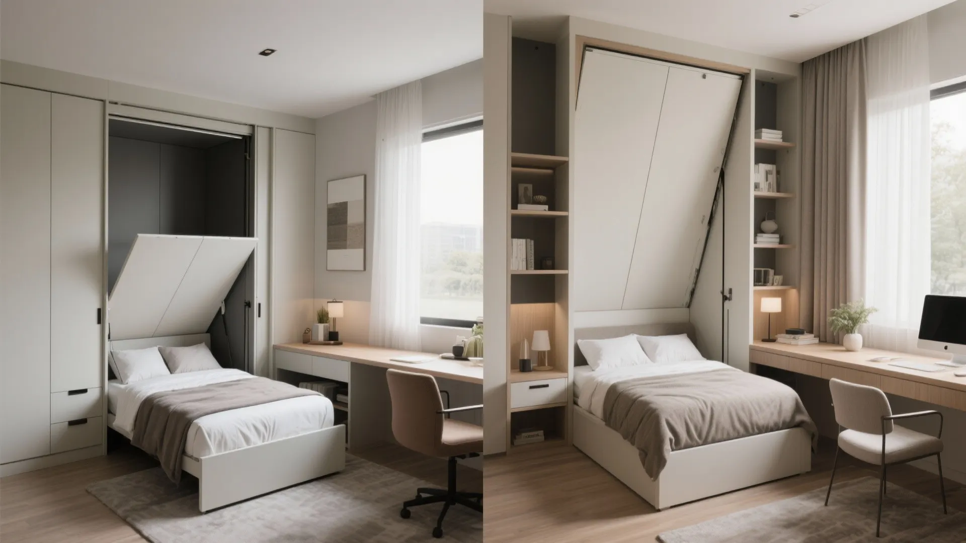 10. Murphy Bed with Built-In Desk