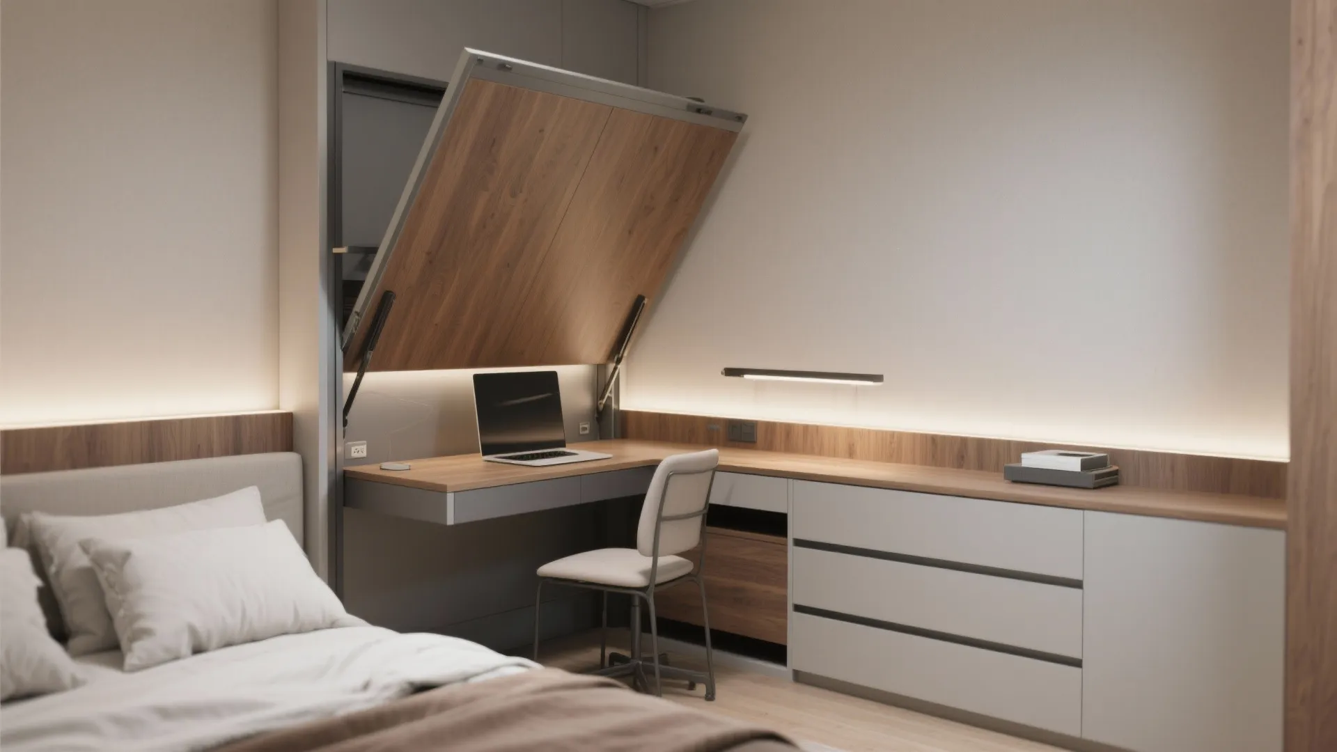 2. Convertible Murphy Bed-Desk Combo