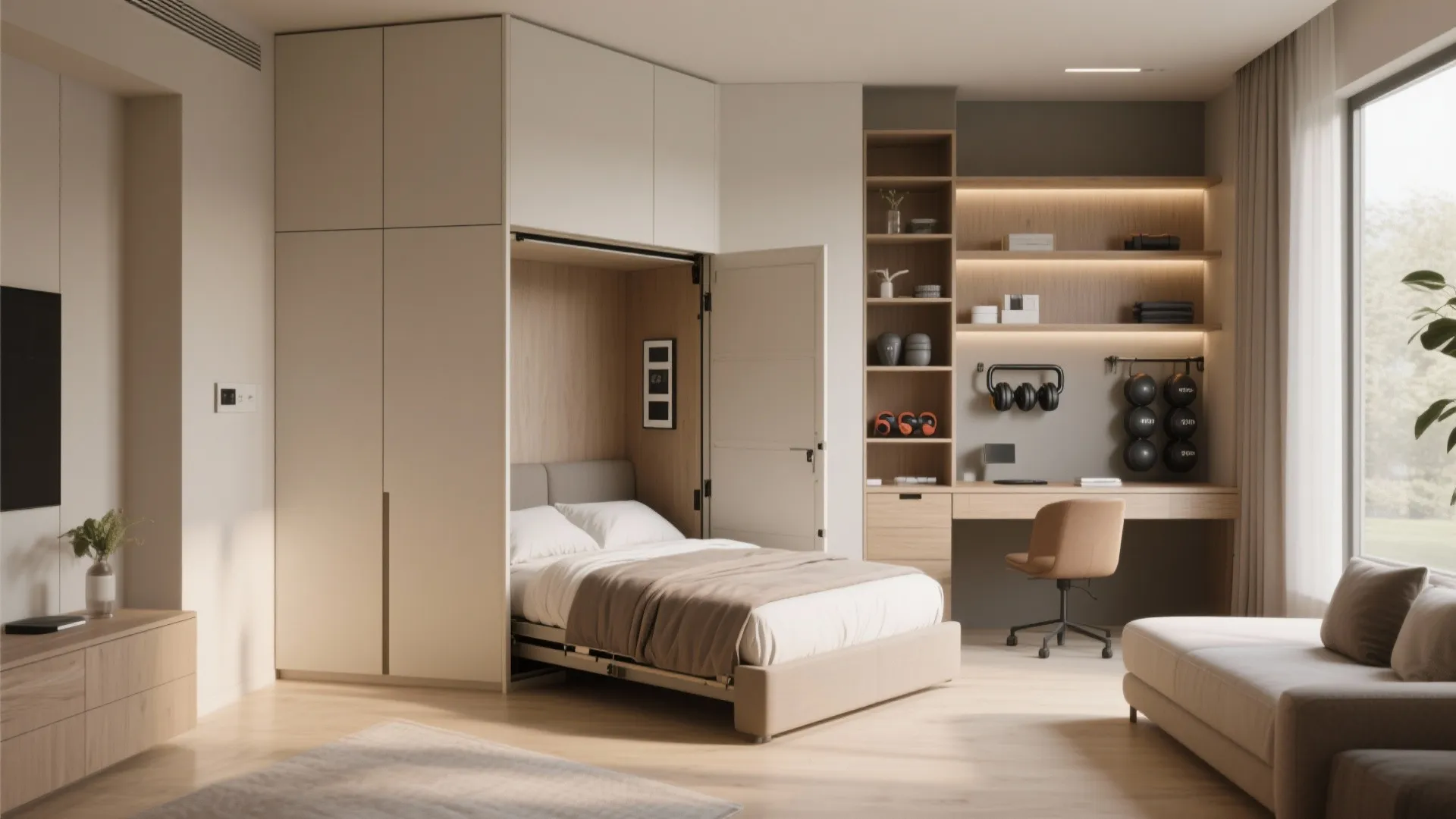 5. Flexible Room with Murphy Bed