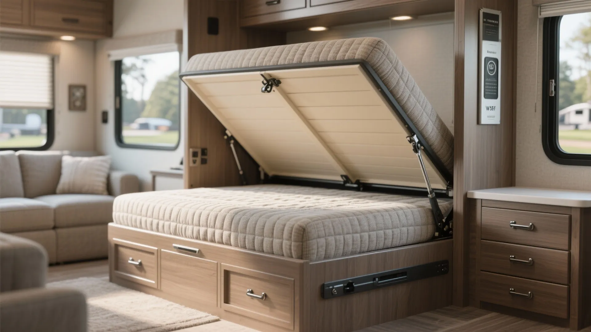2. Convertible Living Room Bed with Integrated Storage