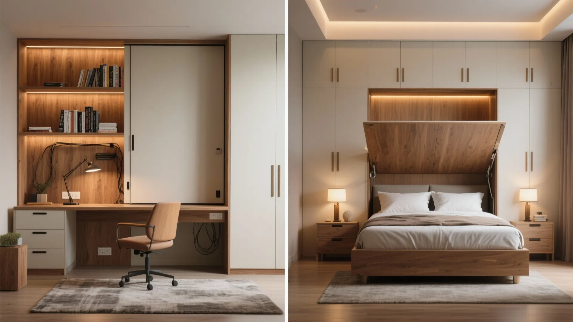 Bedroom That Works Hard: Murphy Bed + Study Nook