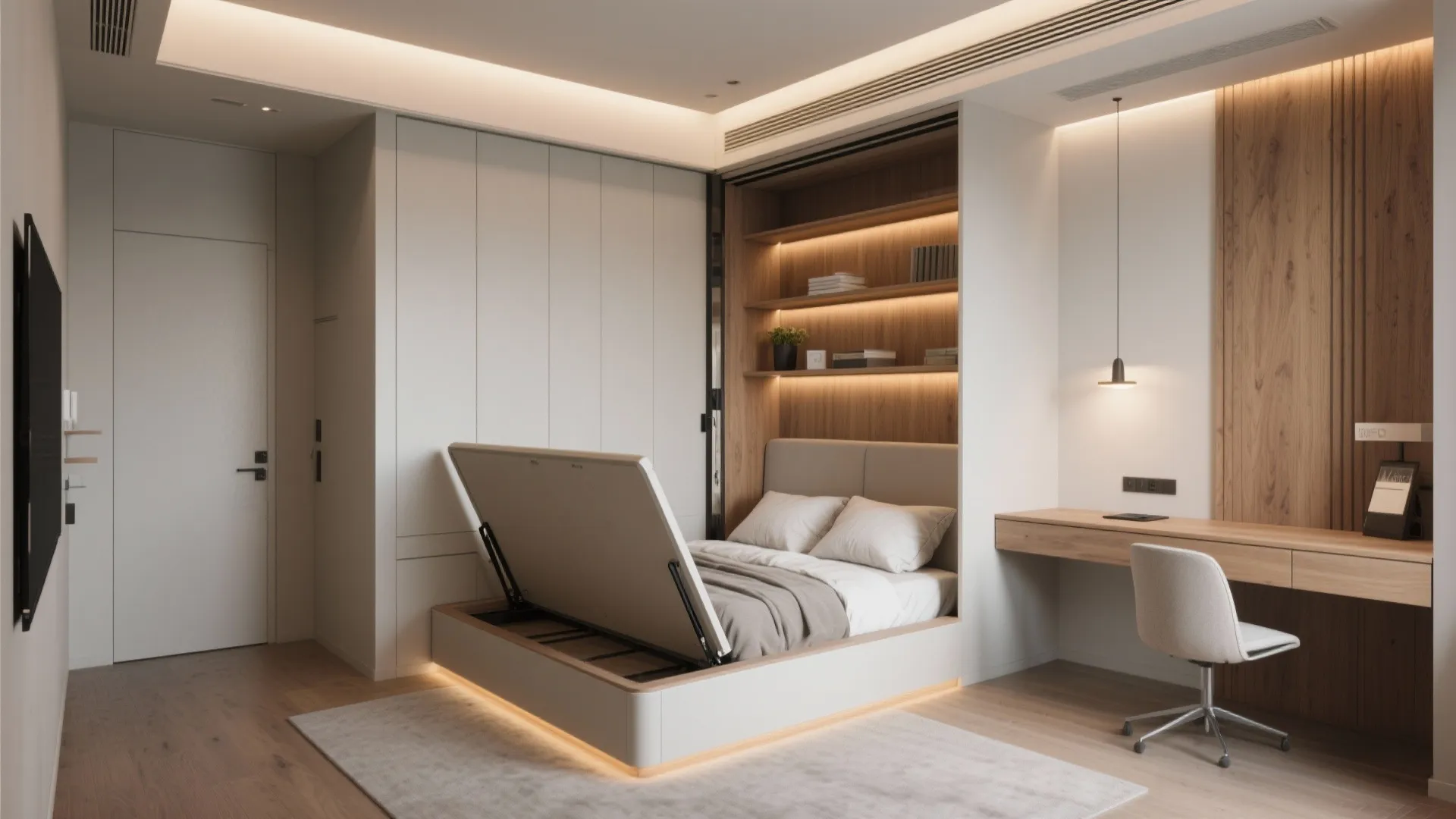3. Murphy Bed with Custom Surround