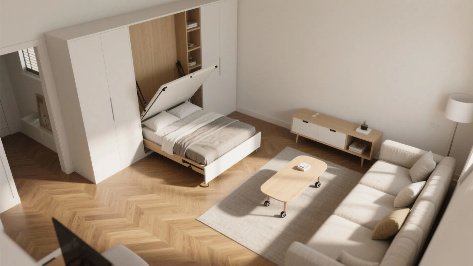 Idea 2: A convertible living room that truly hosts