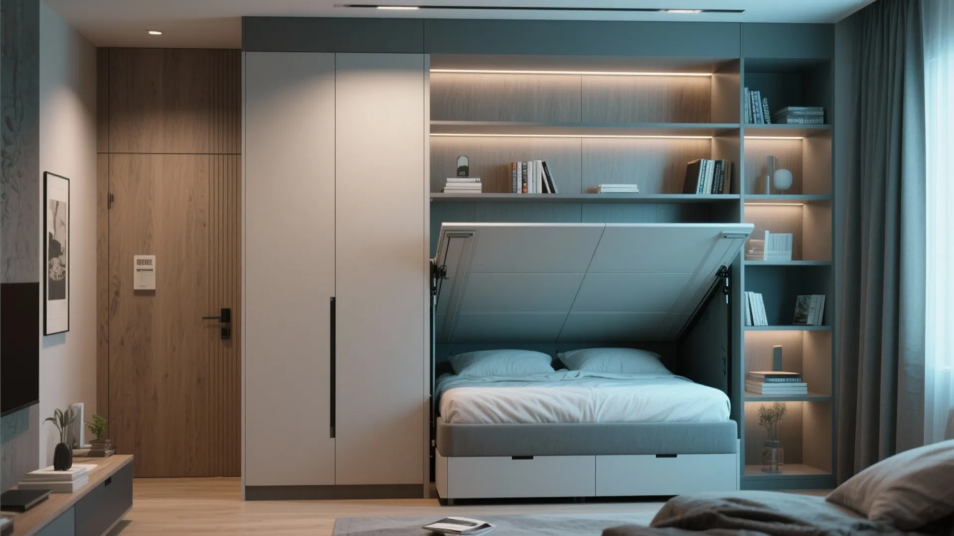 3. Fold-Down Murphy Bed