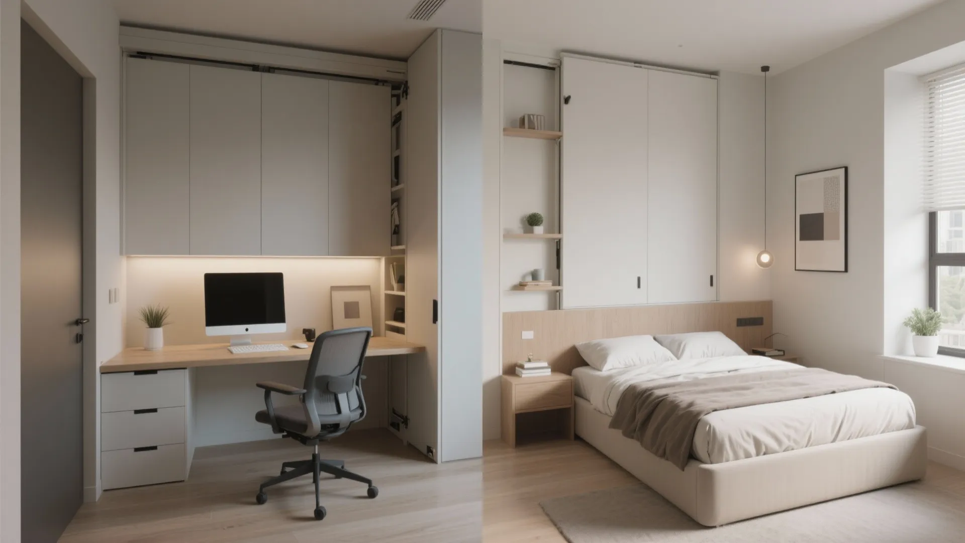 2. Fold-Down Murphy Bed